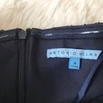 Antonio Melani Strapless Cocktail Dress Midi Embroidered Navy Blue Size 4 New Photo 5