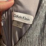 Calvin Klein Spaghetti Strap Sliver Metallic Stretch Waist Maxi Dress formal Photo 8