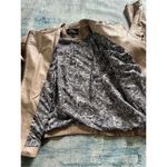 Montanaco Tan Brown Faux Leather Moto Style Jacket with Cabled Panel Inserts XL Photo 3