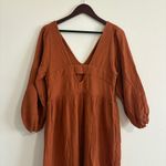 Madewell  Small Cotton Muslin Rust Midi Dress Photo 5