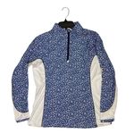 Peter Millar * Womens Sun Rashguard Swim Surf Top Size M Long Sleeve 1/4 Zip Blue Photo 0