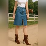 Anne Michelle  Boots Size 9 brown suede fringe boots Photo 1