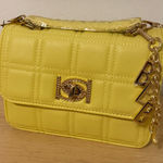 Bebe  Yellow Quilted Mini Bag with Chain Photo 0