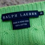 Ralph Lauren Vintage  Women's Green Cable Knit Cotton Cardigan Sweater Size M Photo 4