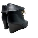 Chloé Chloe Kole Wedge Booties Boots Leather Lace-Up Black Size 36.5 US 6.5 Photo 9