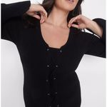 Lane Bryant  NWT Black Long-Sleeve V-Neck Lace-Up Front Sweater Dress 18/20 $99 Photo 2