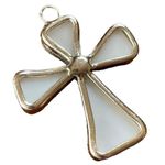 Stain Glass Cross Crucifix White Pendant Religious Jewelry Fashion u Necklace Ch Photo 1