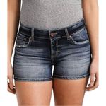 BKE Buckle Victoria Stretch Jean Shorts Dark Wash Distressed Denim Women’s Sz 30 Photo 2