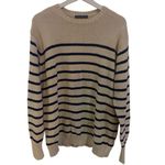 Brandy Melville  crew neck striped cream sweater Photo 0