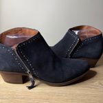 Lucky Brand  Boots 9M Navy Blue Suede Studded Ankle Booties Zip Boho Western Moto Photo 4