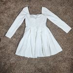 Unbranded Women's White Mini Dress Babygirl Square Neck Long Sleeve Size Small Photo 1