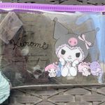 Sanrio  Transparent Glitter Black Purple Trim Zipper Bag With Kuromi Saying Photo 0