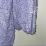 By Egreis Purple Eyelash Long Sleeve Bodycon Sweater Dress White Boa Fur trim Size M Photo 4