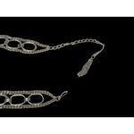 None Unbranded Chain Link Metal Belt Y2K Glam Silver 38” Photo 5