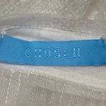 Chosen by KYHA Team 24 White Sequin Pockets Button Down Sheer Blouse Shirt Top L Size L Photo 5