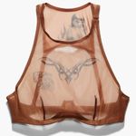 Savagexfenty New Savage x Fenty Tattooed Tricot High-Neck Bra Brown Sugar Photo 3