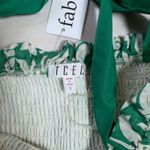 fab'rik  Smocked Green and White Floral Ruffle Dress Small Photo 6