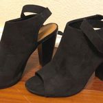 Bamboo Black Ankle Wrap Wedge  Photo 0