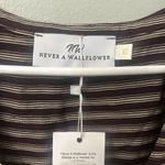 Never A Wallflower Horseshoe‎ Dress XS Burgundy White Striped Midi Cotton Blue Photo 5