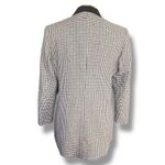 Vintage 90s Black White Houndstooth Blazer Jacket Velvet Collar Wool Blend 12 Photo 5