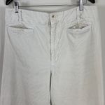Anthropologie Maeve The Colette Wide Leg Corduroy‎ Pants in Cream Size 34 Tall Photo 3
