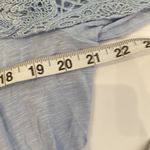 Chico's Chico’s Baby Blue Lace Arms Scoop Neck Stretch Blouse EUC Sz 16 Rayon Women’s Photo 7