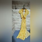 The Normal Brand Ezra Crepe Cinch Dress. Size Small Yellow Photo 4