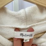 Madewell Bubble-Sleeve Hoodie Crop Sweatshirt Antique Cream Size M Photo 7