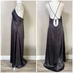 Rowie the Label Kassia strappy back deep V black slip maxidress gown Lar… Size L Photo 6