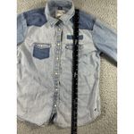 American Eagle Outfitters Pearl Snap Shirt Women Medium Denim Western Photo 5