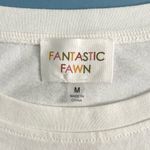 Fantastic Fawn Sequin Shoulder Star White Cotton Short Sleeve Tee Photo 5