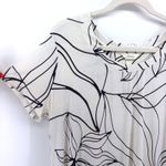 Soma Large Cream Navy Floral Print Short Sleeve Casual Maxi Dress Boho Coastal Photo 8