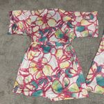 Natori Nightgown Slip Dress Robe Womens XL 1X White Pink Turquoise Silky Floral Photo 8