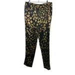 Jenni Kayne  Black And‎ Gold Silk Leopard Print Straight Leg Pant Photo 1