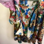 ZARA  Floral Print Satin Effect Wrap Dress Worn on TV Size Small Boho Cottagecore Photo 3