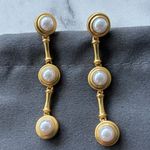 Julie Vos Gold and Pearl Linear Earrings Photo 4