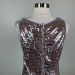 Vince Camuto  Sparkly Sequined Mini Sheath Cocktail Dress Size 6 Pink and Silver Photo 8