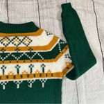 Vintage JCPenney green yellow knit sweater grandpa style Photo 10