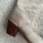 Frye Women’s Tall Beige Leather Heeled Boots Photo 1