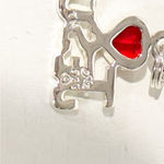 Sterling 925 Love Jesus Small Necklace Charm Jewelry Red Stone Silver Photo 2
