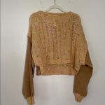 Free People NWOT yellow fluffy cable-knit sweater Photo 5