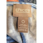 Chicos 0 US Small‎ Blue Abstract Reptile Print Sleeveless Dress Lace Photo 7