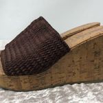 Montego Bay Club  Sandal Women Size 7 Brown Block Heel Slip On Slides Open Toe Photo 2