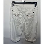 French Cuff Capri Pants Women’s Size 8 White Photo 3