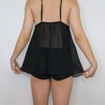 Vintage Y2K Black Floral Embroidered Babydoll Lingerie Size M Photo 3