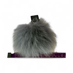 Adrienne Landau  Gray Fox Fur Pom Pom Keychain Bag Charm Soft Fluffy Real Stylish Photo 4