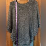 CAbi  Women’s Charcoal Grey Metallic PullOver Button Closure Poncho Sweater-S Photo 6