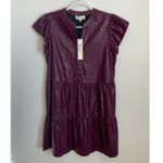 Pinch‎ Deep Wine Faux Leather Dress NWT size large Purple Photo 1