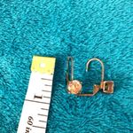 Dangling Drop Hoop Earrings Gold Tone Stones Gems Hinge Closure Costume Jewelry Photo 2