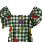 Cara Cara Kelly Green Gingham Fruit Print Puff Sleeve Square Neck Mini Dress XS Photo 2